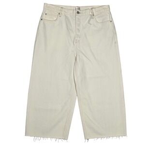 FRAME Easy Capri Jeans Size 32 High Rise Straight Leg Cropped Raw Hem NWOT